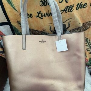 NEW Kate Spade Rose Gold LEATHER Tote Bag